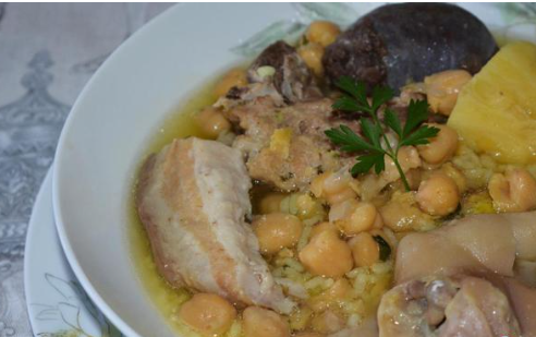 Chickpea stew with pork recipe