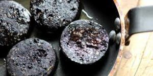 Cooked recipe with black pudding