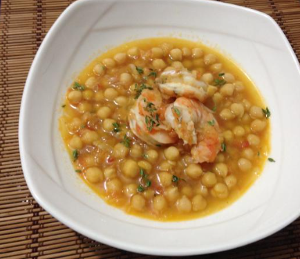 Homemade Chickpeas with Prawns Recipe