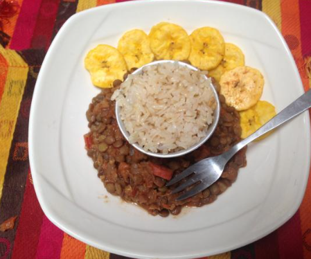 Homemade lentils with rice recipe