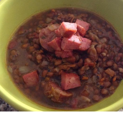 Lentils with chorizo ​​recipe without pressure cooker