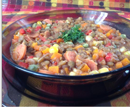 Recipe of Lentils with vegetables and chorizo