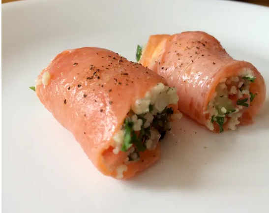 Salmon rolls with tabbouleh recipe